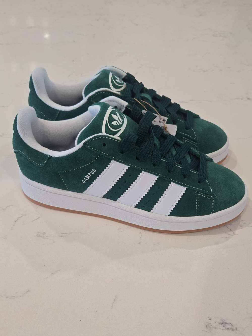 Adidas Campus Suede Low-Top Sneakers - Green & White - Mens Size 7